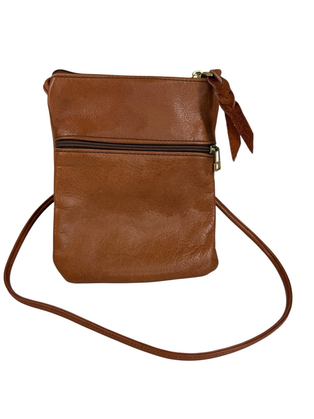Vintage SVEN Design Leather Crossbody Bag Cognac Made in USA